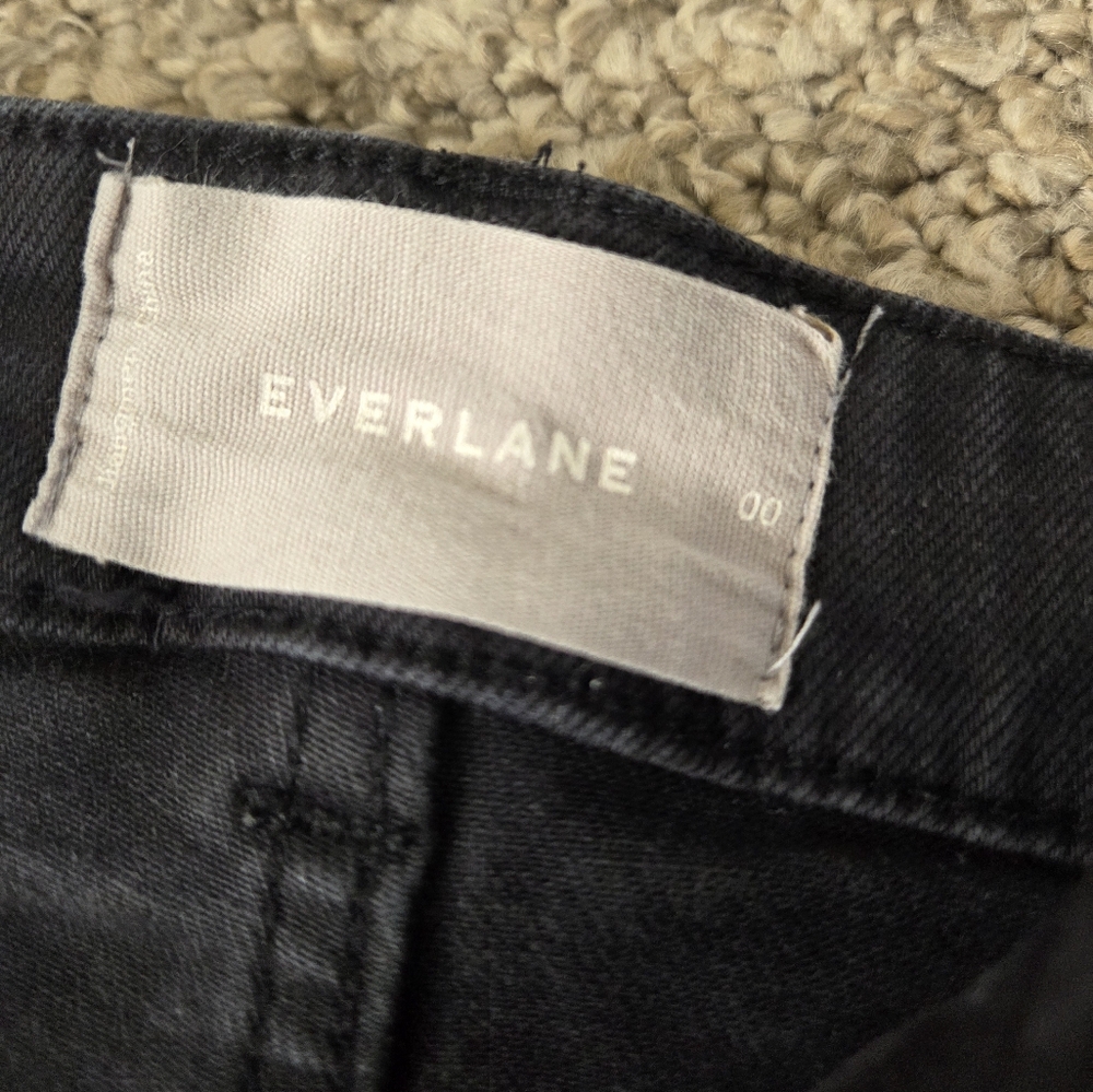 Everlane Cropped Slim Pants Blavk Denim Size 00 - Picture 3 of 10